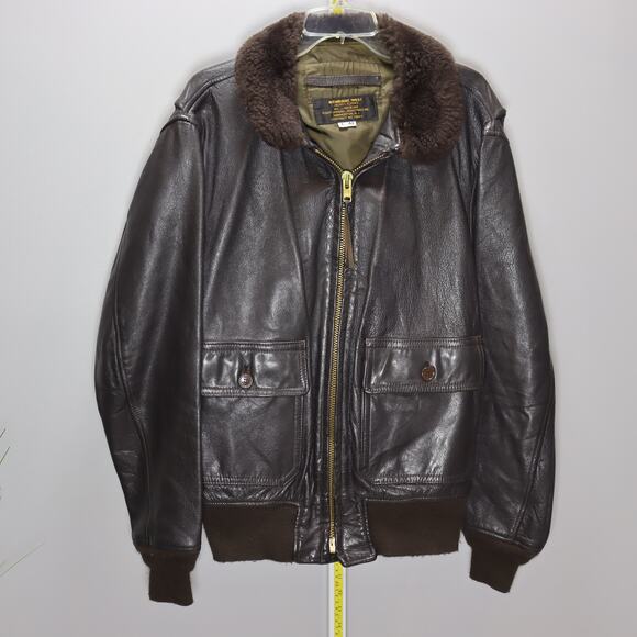 Flight Apparel Type G-1 Leather Bomber Jacket US Navy Style Size 42 - Picture 1 of 4